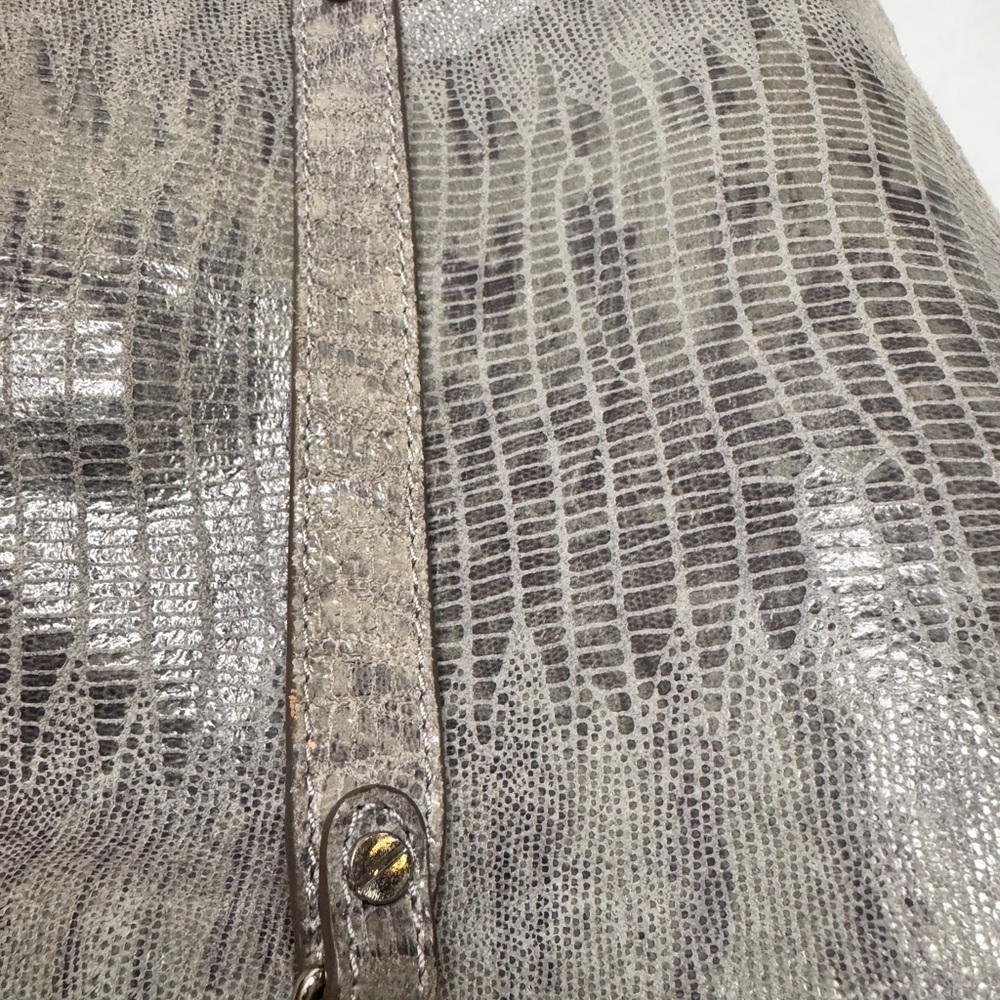 Michael Michael Kors Gray Snake-Embossed Leather Shoulder Bag – NWOT - Picture 3 of 7